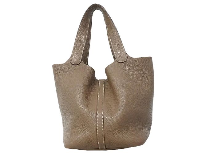 Hermès Sac à main Hermes Picotin Lock MM Taupe - vue 12