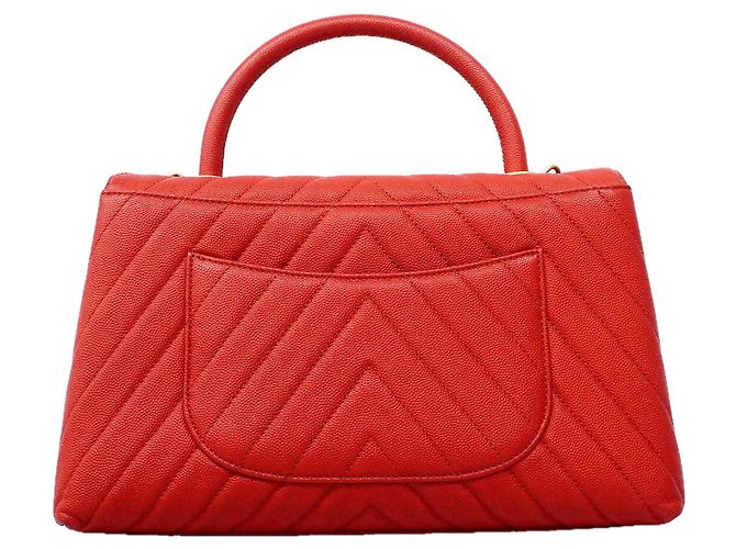 Borsa Chanel in pelle di vitello grana rossa Rosso - vista 10
