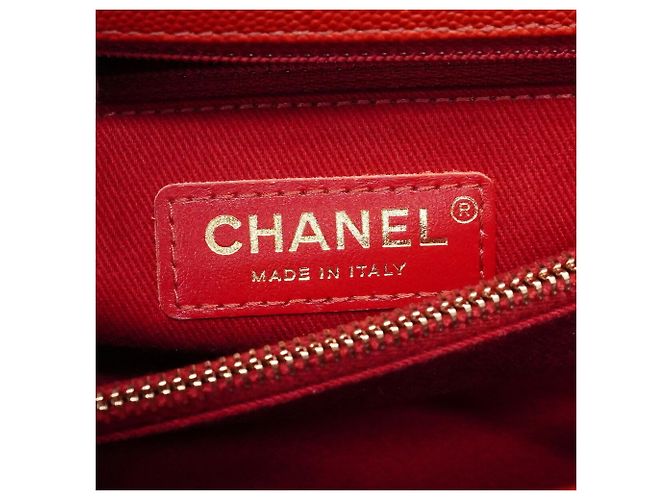 Borsa Chanel in pelle di vitello grana rossa Rosso - vista 5
