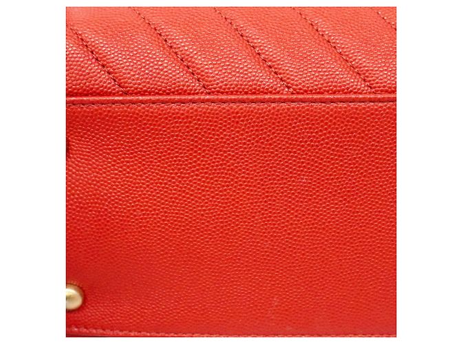 Borsa Chanel in pelle di vitello grana rossa Rosso - vista 8