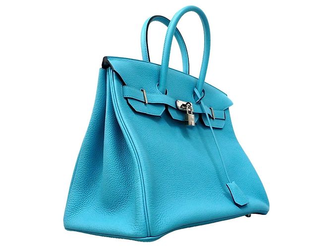 Hermès Borsa Hermes Birkin 35 Togo Turquoise Turchese - vista 2