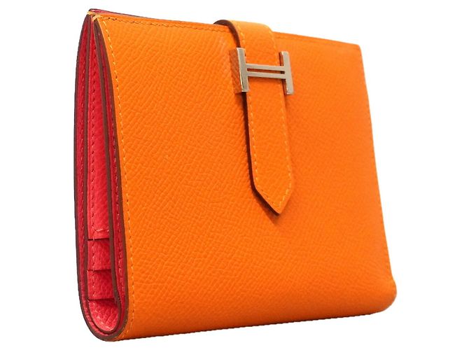 Hermès Hermes Bearn Compact Verso Wallet Pink Orange - view 2