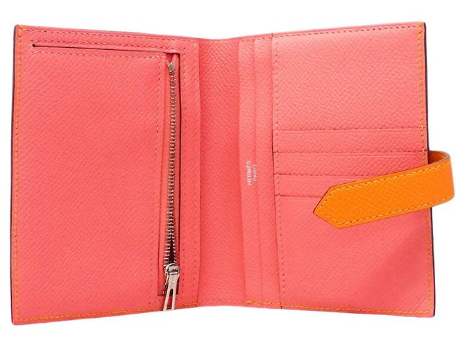 Hermès Hermes Bearn Compact Verso Wallet Pink Orange - view 4