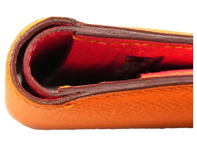 Hermès Hermes Bearn Compact Verso Wallet Pink Orange - view 6
