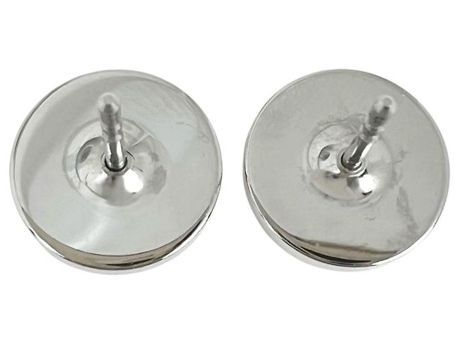 Hermès Pendientes de botón Hermes chapados en oro Plata Naranja - vista 3