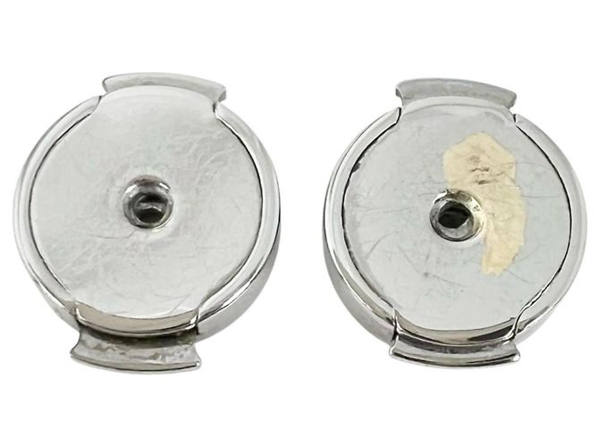 Hermès Pendientes de botón Hermes chapados en oro Plata Naranja - vista 6
