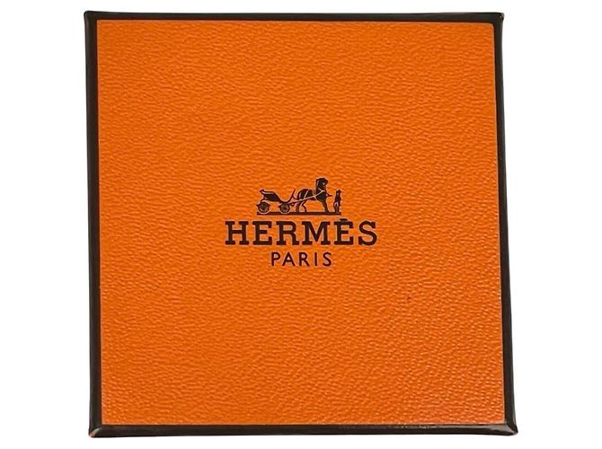Hermès Pendientes de botón Hermes chapados en oro Plata Naranja - vista 7