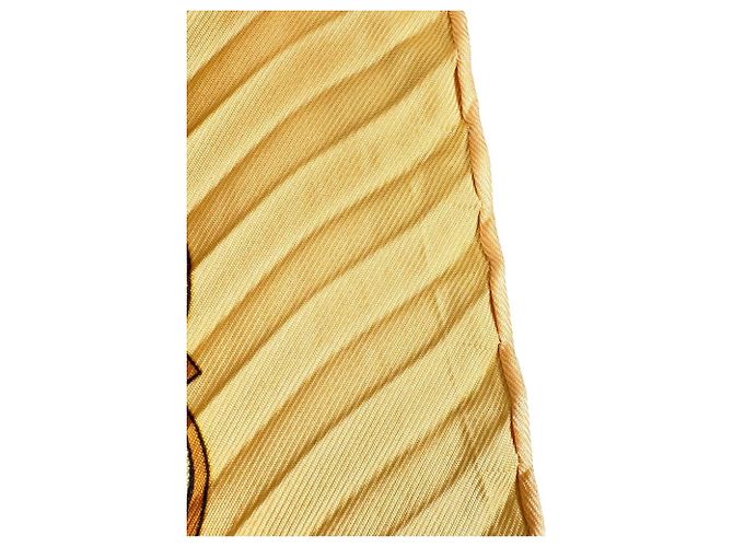 Pañuelo de seda plisado Hermès Blanco Verde Amarillo - vista 9