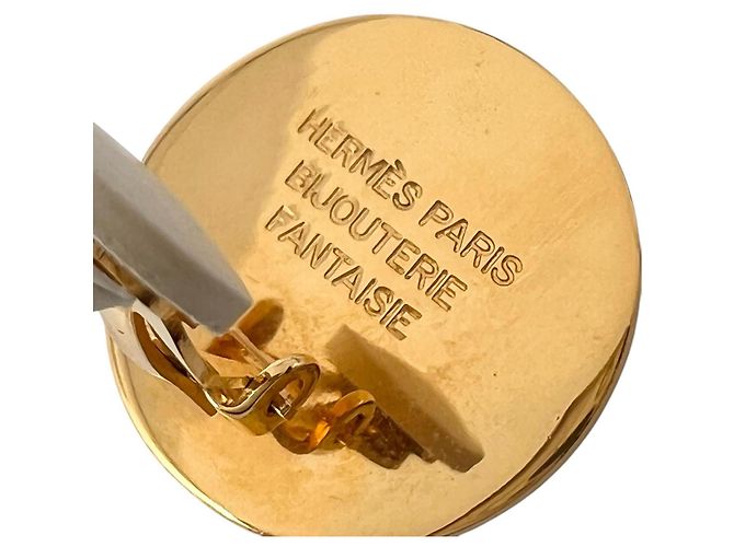 Hermès Pendientes de clip Hermes Clou de Selle Gold Dorado - vista 5