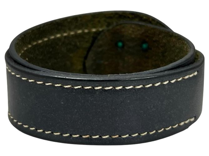 Hermès Pulseira de berloques Hermes em couro Box Calf preto - vista 3