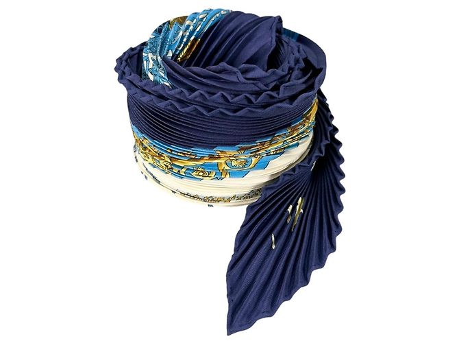 Hermès Foulard di seta Hermes L'ATLANTIDE Blu - vista 2