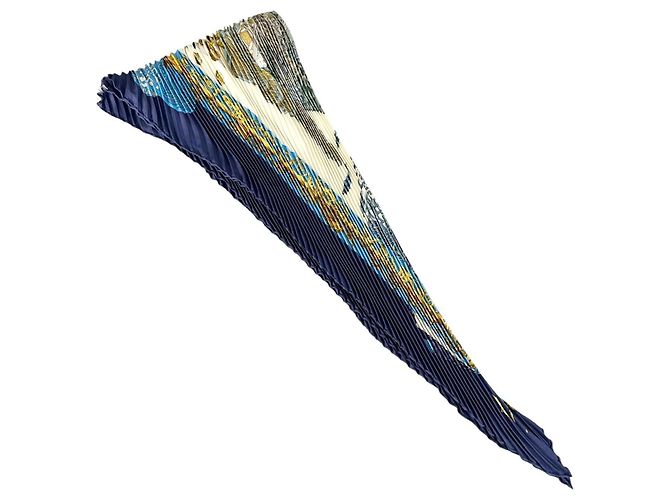 Hermès Foulard di seta Hermes L'ATLANTIDE Blu - vista 4