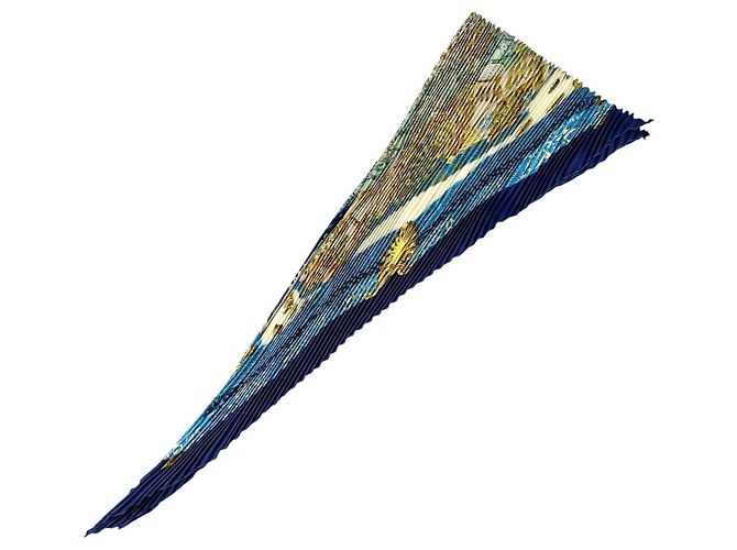 Hermès Foulard di seta Hermes L'ATLANTIDE Blu - vista 5