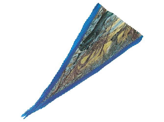 Hermès Cachecol plissado HERMES CHASSE au BOIS Azul Amarelo - vista 5