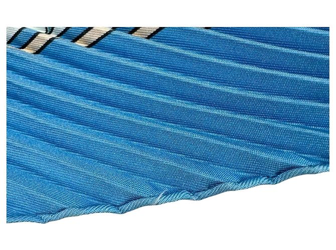 Hermès Cachecol plissado HERMES CHASSE au BOIS Azul Amarelo - vista 9
