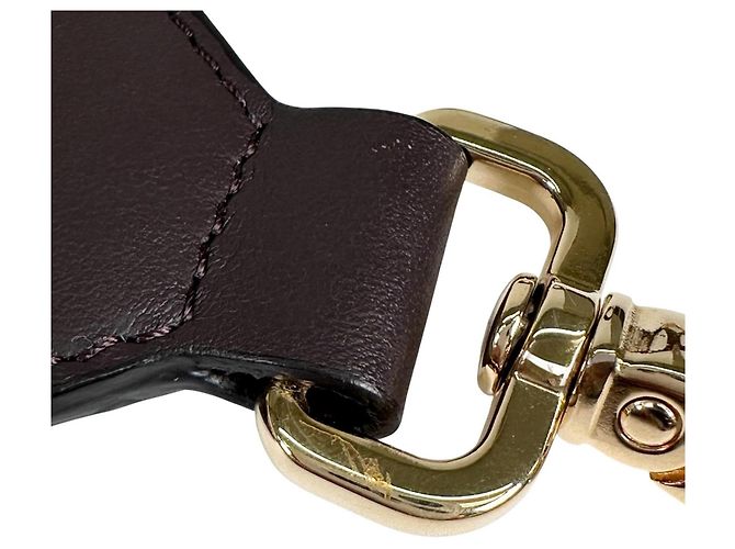 Alça Fendi FF Logo Castanho e Rosa Couro e Lona Marrom - vista 7
