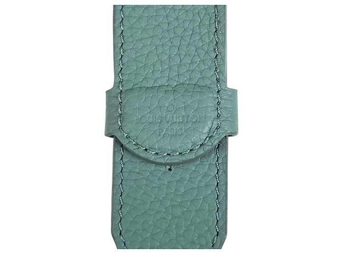 Alça de ombro em couro azul-cinza Louis Vuitton Marrom - vista 4