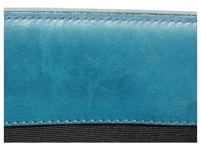 Bolsa de ombro Chanel em lona azul e couro - vista 10