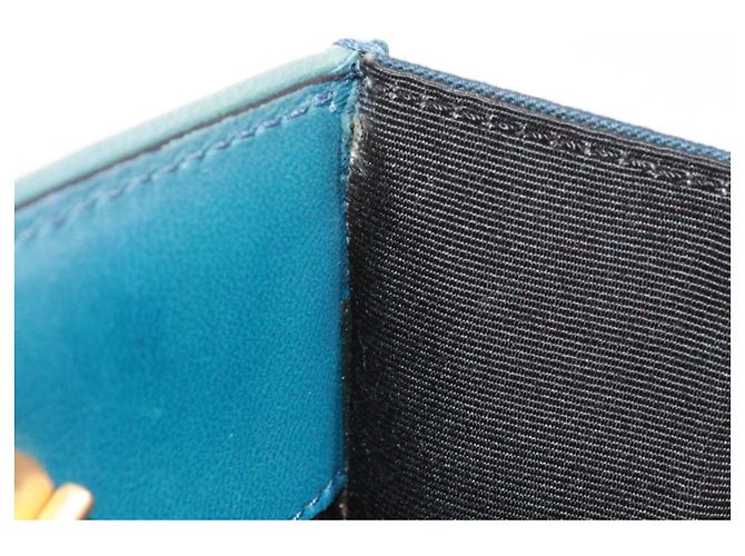 Bolsa de ombro Chanel em lona azul e couro - vista 11