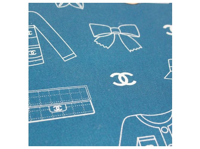 Bolsa de ombro Chanel em lona azul e couro - vista 12