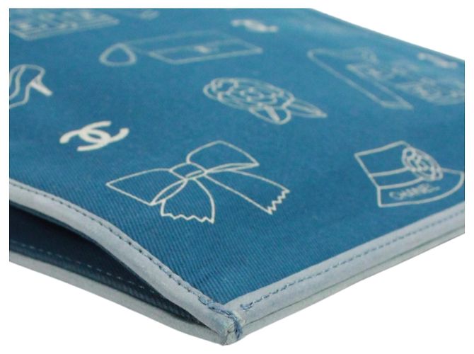 Bolsa de ombro Chanel em lona azul e couro - vista 6