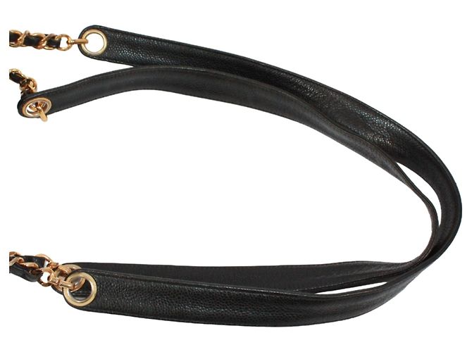 Borsa Tote Chanel in pelle di vitello grana nera Nero - vista 12