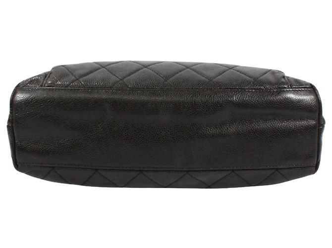 Borsa Tote Chanel in pelle di vitello grana nera Nero - vista 4