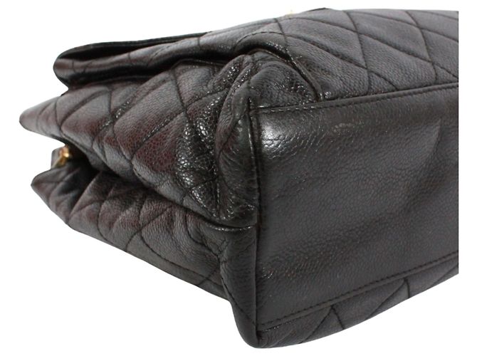 Borsa Tote Chanel in pelle di vitello grana nera Nero - vista 6