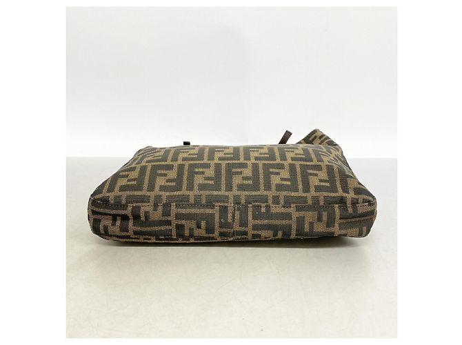 Borsa a tracolla Fendi Zucca in nylon e canvas Marrone - vista 3