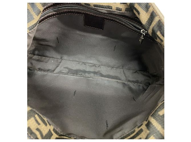 Borsa a tracolla Fendi Zucca in nylon e canvas Marrone - vista 4