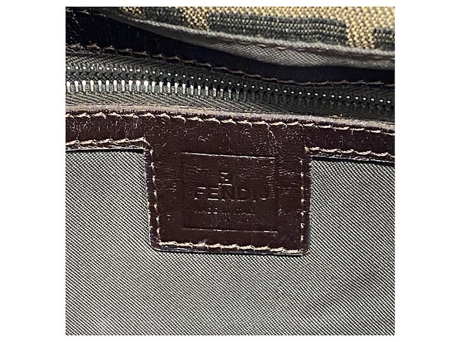 Borsa a tracolla Fendi Zucca in nylon e canvas Marrone - vista 5