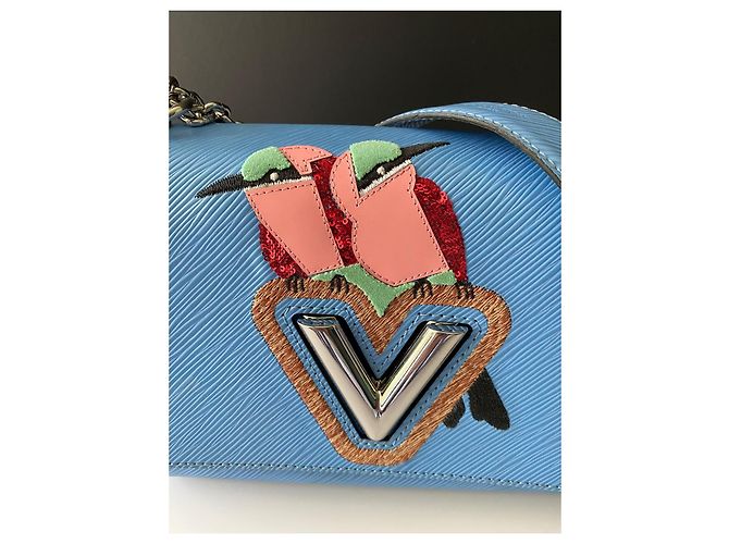 Borsa Louis Vuitton Twist MM Pelle Epi Blu Uccelli - vista 2