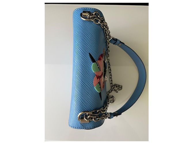 Borsa Louis Vuitton Twist MM Pelle Epi Blu Uccelli - vista 8