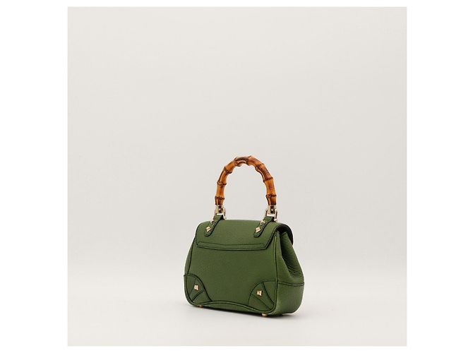 Gucci Borsa Bamboo in pelle verde - vista 4