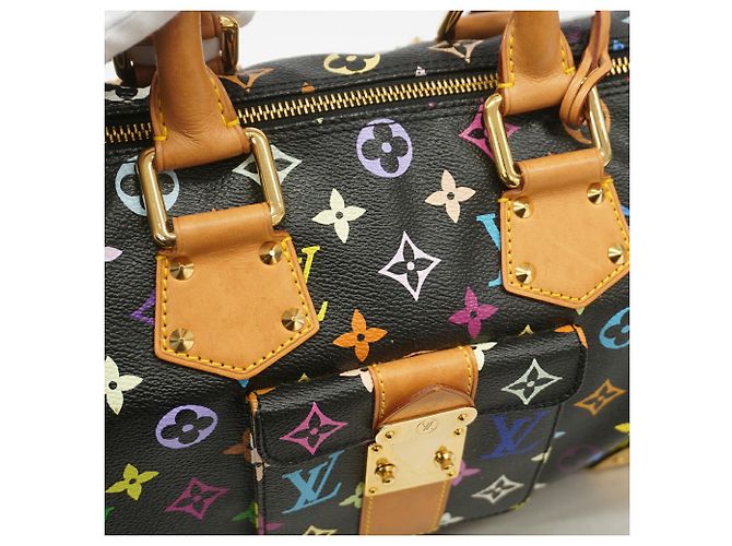 Louis Vuitton Monogram Multicolor Speedy 30 Handtasche Schwarz - Ansicht 9