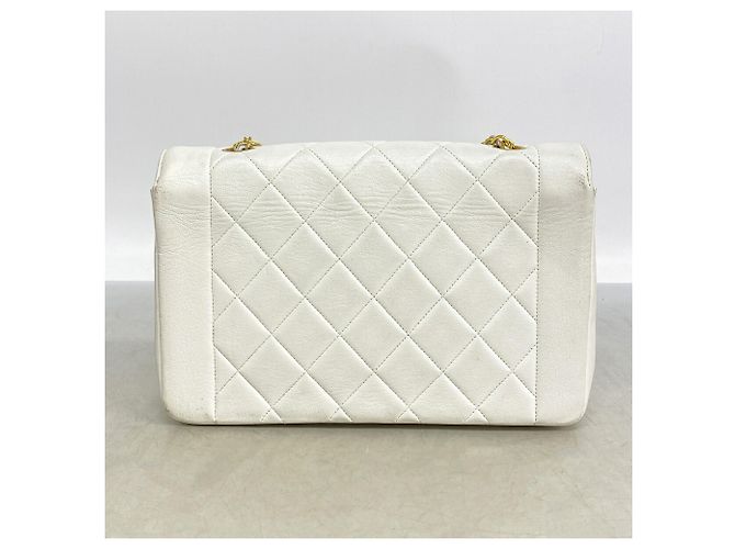 Borsa a tracolla Chanel Diana Chain Bianco - vista 11