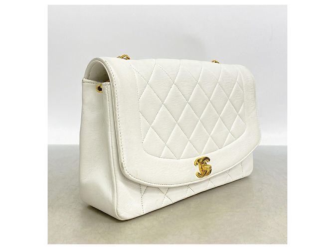 Borsa a tracolla Chanel Diana Chain Bianco - vista 2
