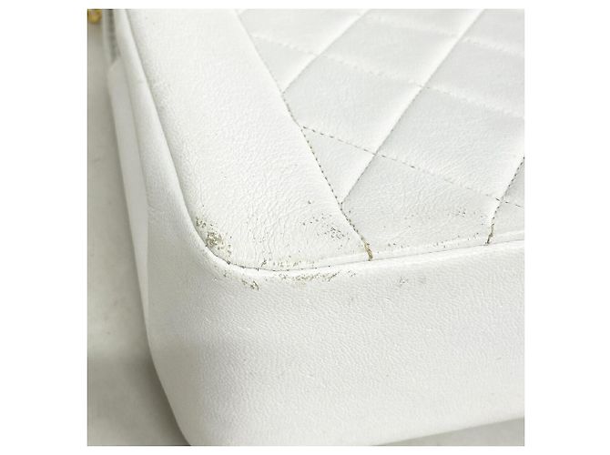 Borsa a tracolla Chanel Diana Chain Bianco - vista 7