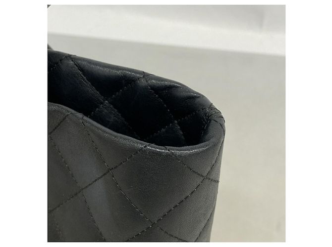 Borsa Tote Chanel Cambon in Pelle di Agnello Nero - vista 11