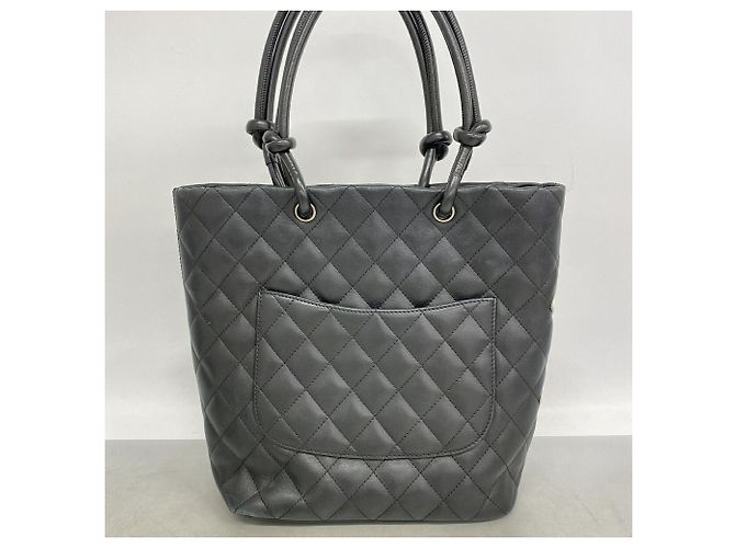 Borsa Tote Chanel Cambon in Pelle di Agnello Nero - vista 13