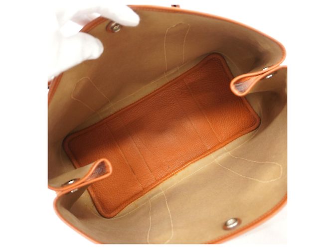 Hermès Sac Cabas Hermes Garden PM Orange - vue 4