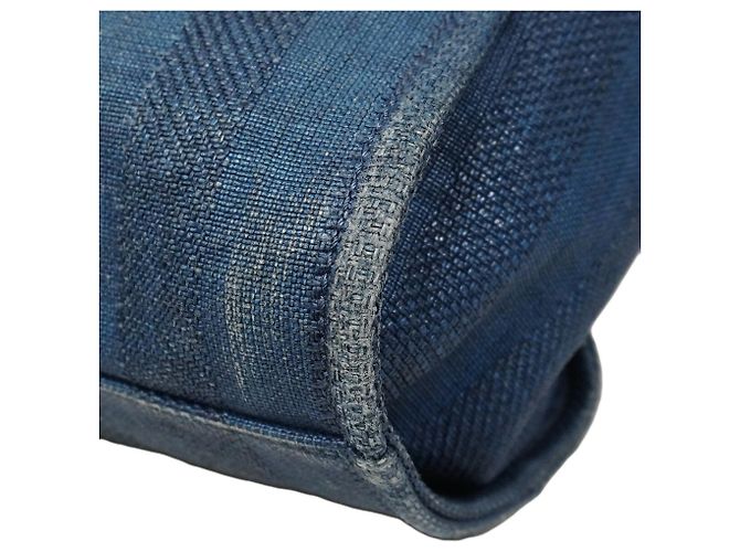Chanel Deauville Tweed Chain Tote Bag Marineblau - Ansicht 7