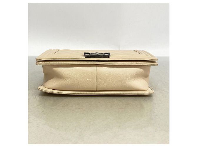 Bolso de hombro Chanel Boy Chain Beige - vista 3