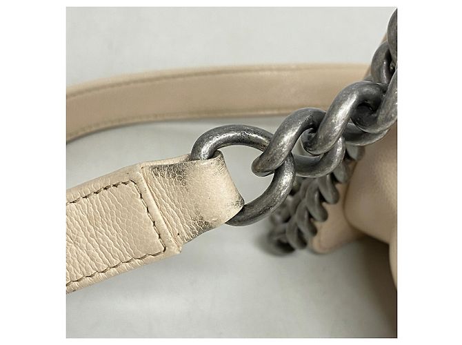 Bolso de hombro Chanel Boy Chain Beige - vista 7