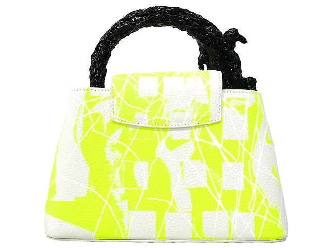 Bolsa Louis Vuitton Capucines BB Clock Branco Amarelo - vista 12