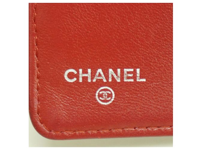 Cartera larga Chanel Matelassé de piel de cordero Roja - vista 4