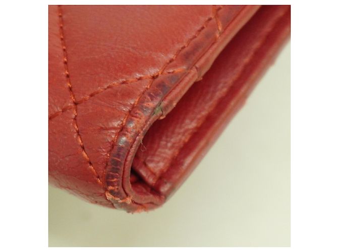 Cartera larga Chanel Matelassé de piel de cordero Roja - vista 5