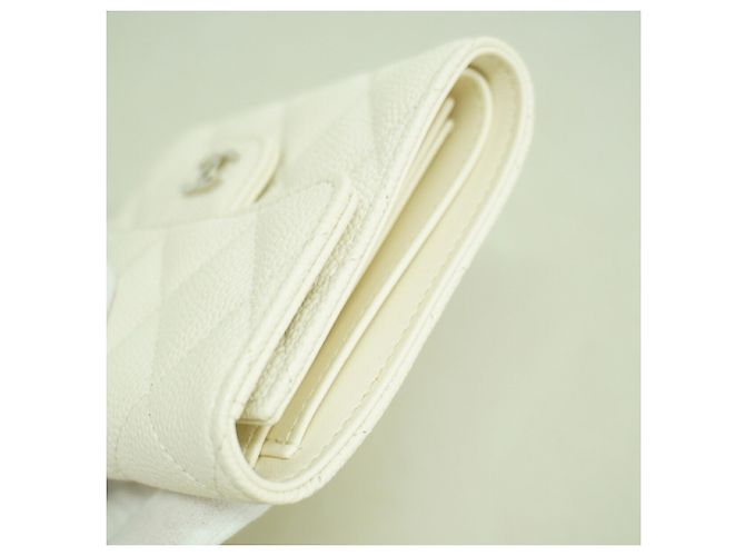 Chanel Matelassé Tri-fold Wallet White - view 6