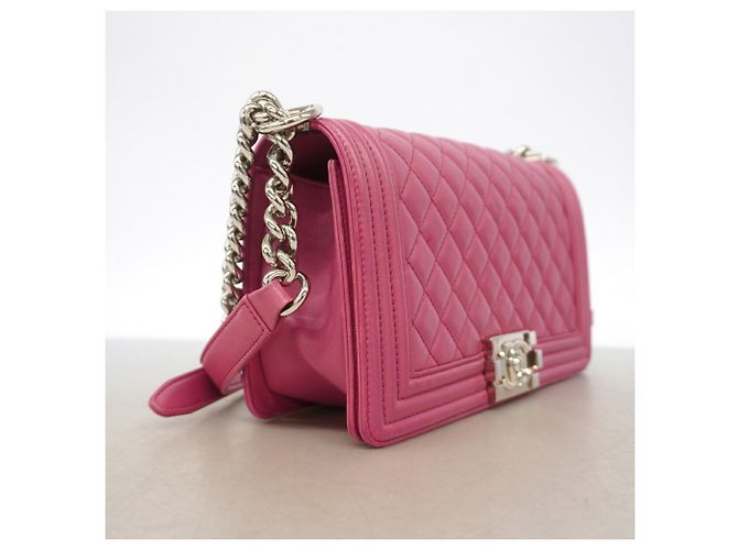 Borsa a tracolla Chanel Boy Chain in rosa - vista 2