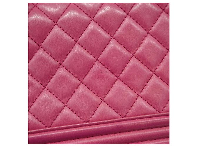 Borsa a tracolla Chanel Boy Chain in rosa - vista 9